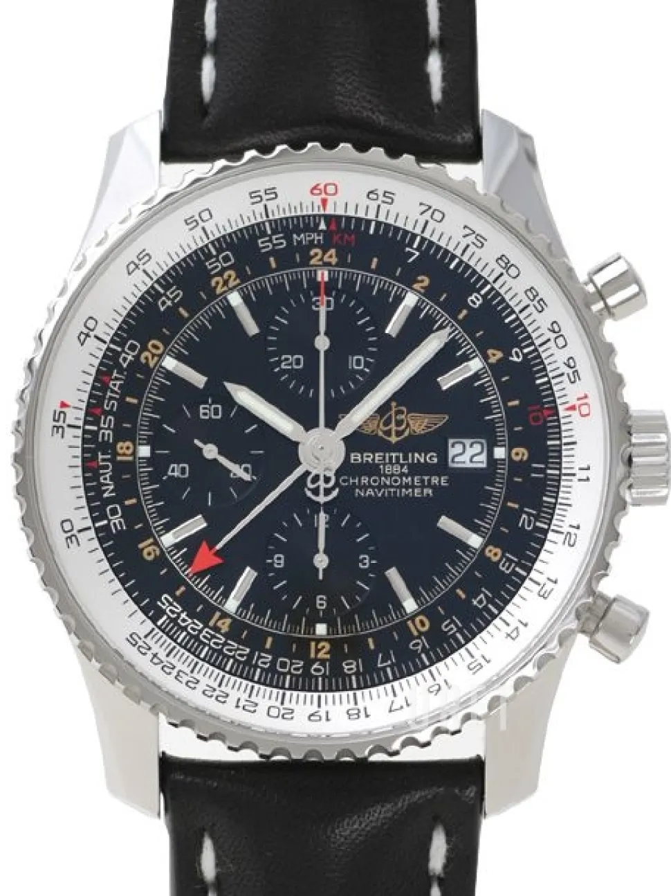 Navitimer World Svart/Läder Ø46 mm