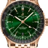 Navitimer Automatic GMT 41 Grön/18 karat röd guld Ø41 mm