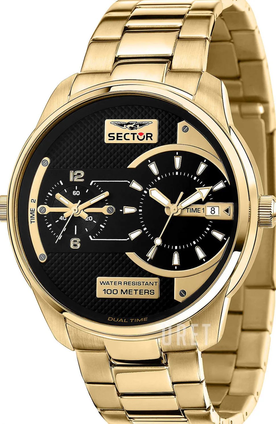 Oversize Svart/Gulguldtonat stål Ø48 mm