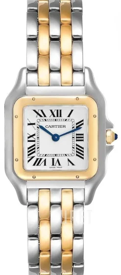 Panthere De Silverfärgad/18 karat gult guld