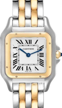 Panthere De Silverfärgad/18 karat gult guld