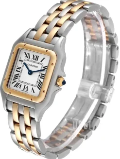 Panthere De Silverfärgad/18 karat gult guld