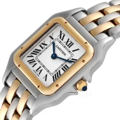 Panthere De Silverfärgad/18 karat gult guld