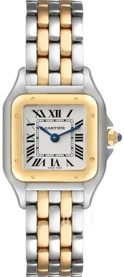 Panthere De Silverfärgad/18 karat gult guld