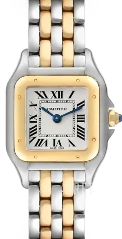 Panthere De Silverfärgad/18 karat gult guld