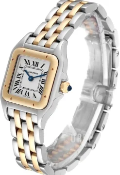 Panthere De Silverfärgad/18 karat gult guld