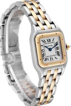 Panthere De Silverfärgad/18 karat gult guld