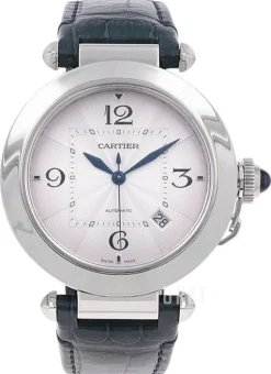 Pasha De Silverfärgad/Läder Ø41 mm