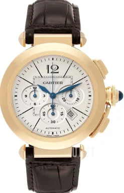 Pasha Silverfärgad/Läder Ø42 mm