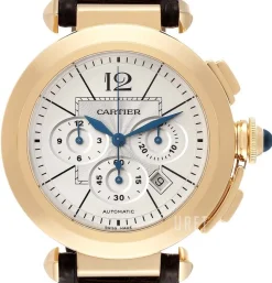 Pasha Silverfärgad/Läder Ø42 mm