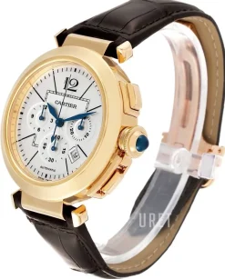 Pasha Silverfärgad/Läder Ø42 mm