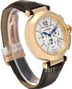 Pasha Silverfärgad/Läder Ø42 mm