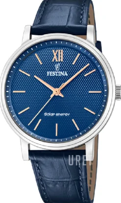 Petite Blå/Läder Ø41 mm