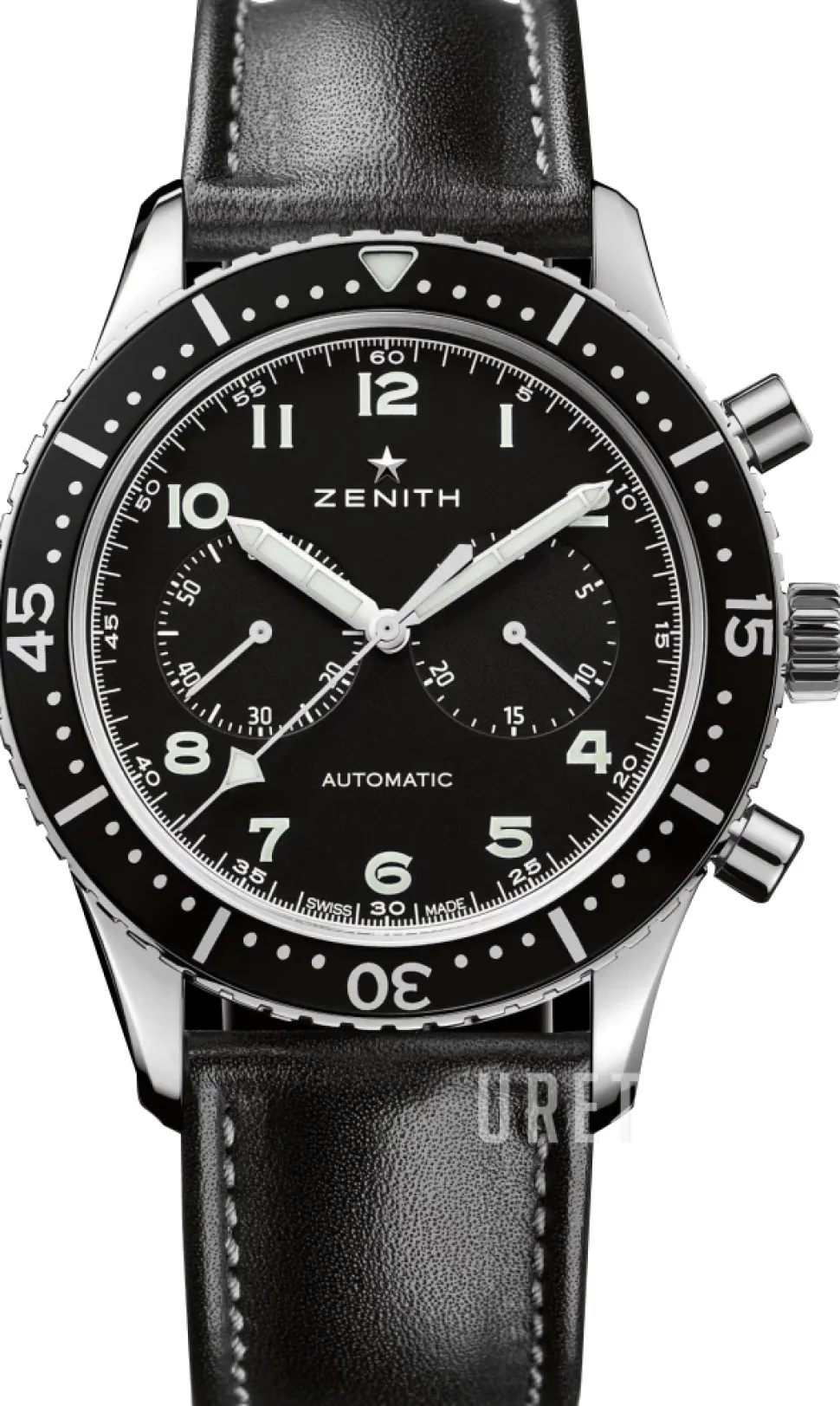 Pilot Svart/Läder Ø43 mm