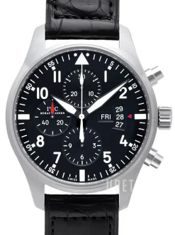 Pilots Chronograph Svart/Läder Ø43 mm