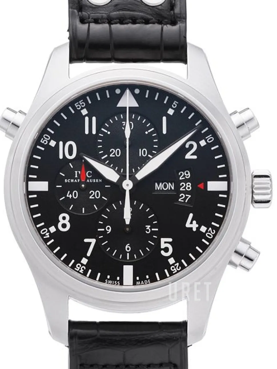 Pilots Double Chronograph Svart/Läder Ø46 mm