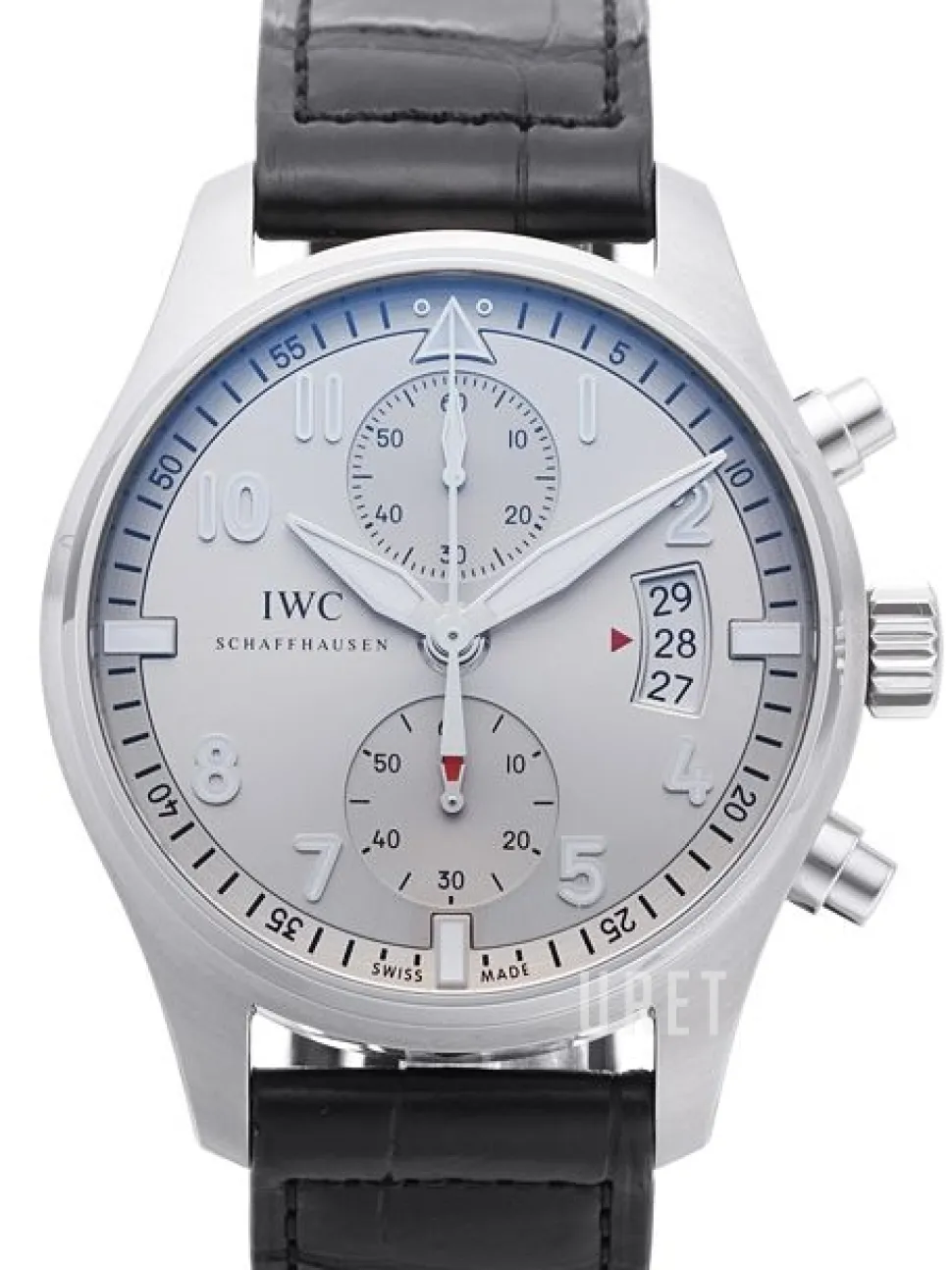 Pilots Spitfire Silverfärgad/Läder Ø43 mm