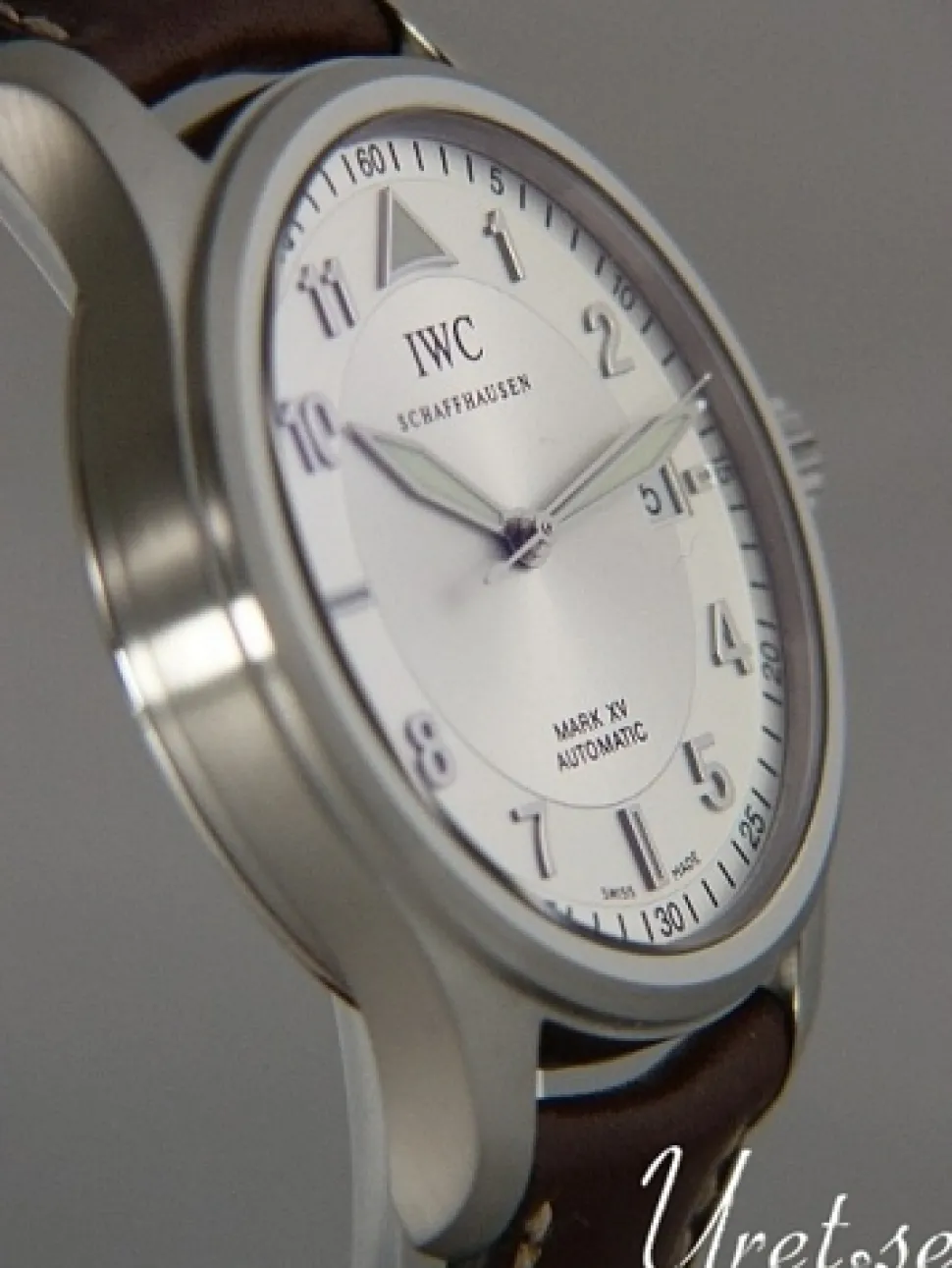 Pilots Spitfire Silverfärgad/Läder Ø38 mm