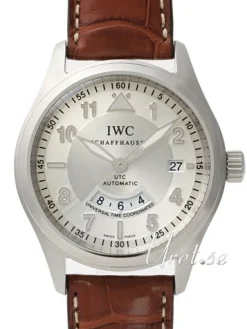 Pilots Spitfire UTC Silverfärgad/Läder Ø39 mm