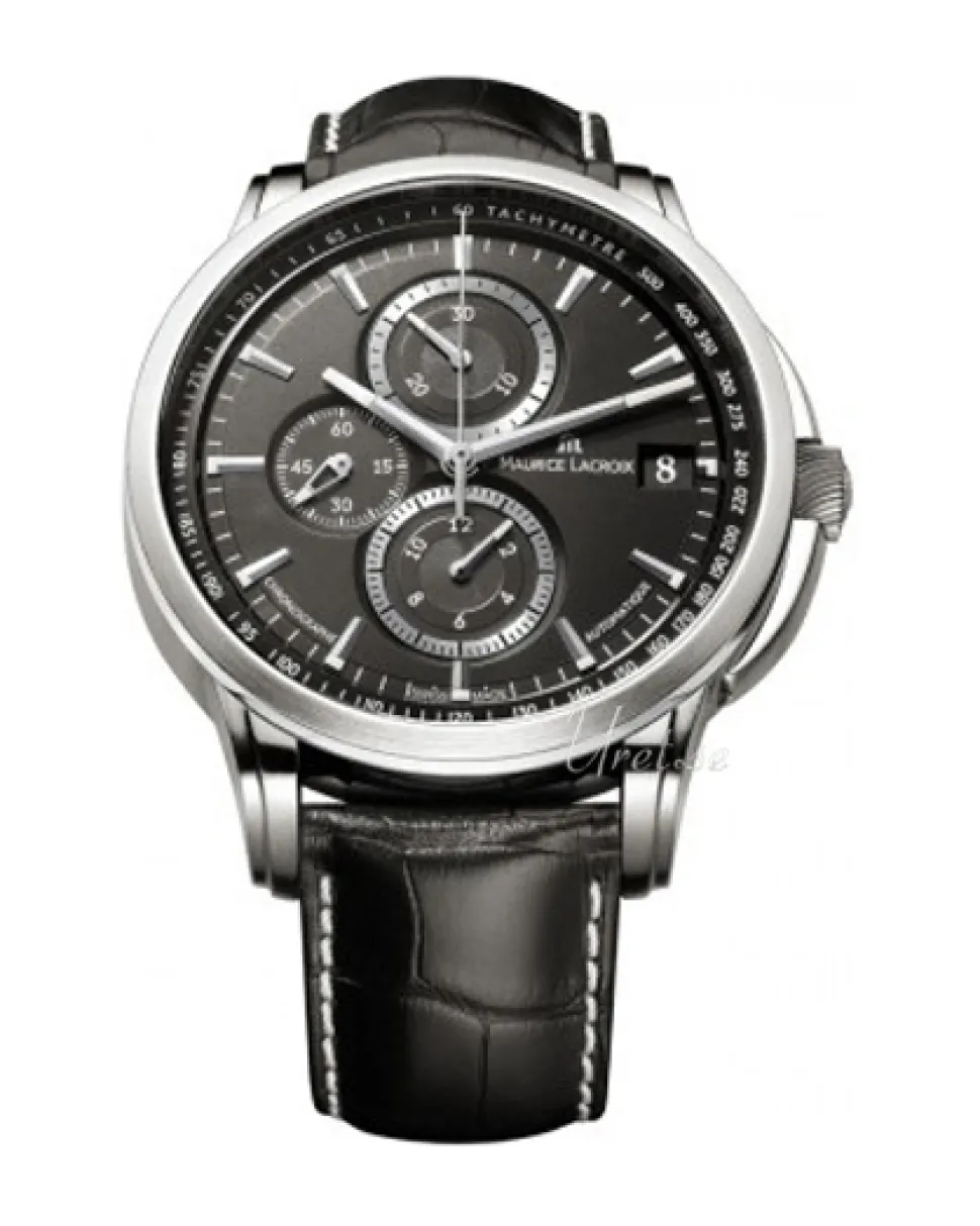 Pontos Chronographe Valgranges Svart/Läder Ø47 mm