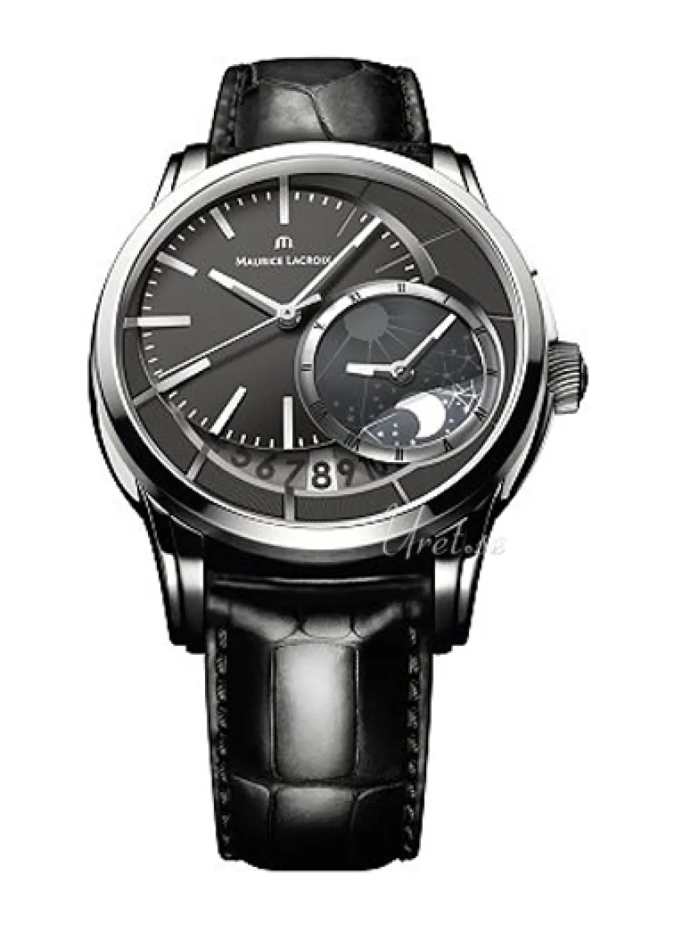 Pontos Decentrique GMT Svart/Läder Ø43 mm