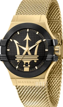 Potenza Svart/Gulguldtonat stål Ø42 mm