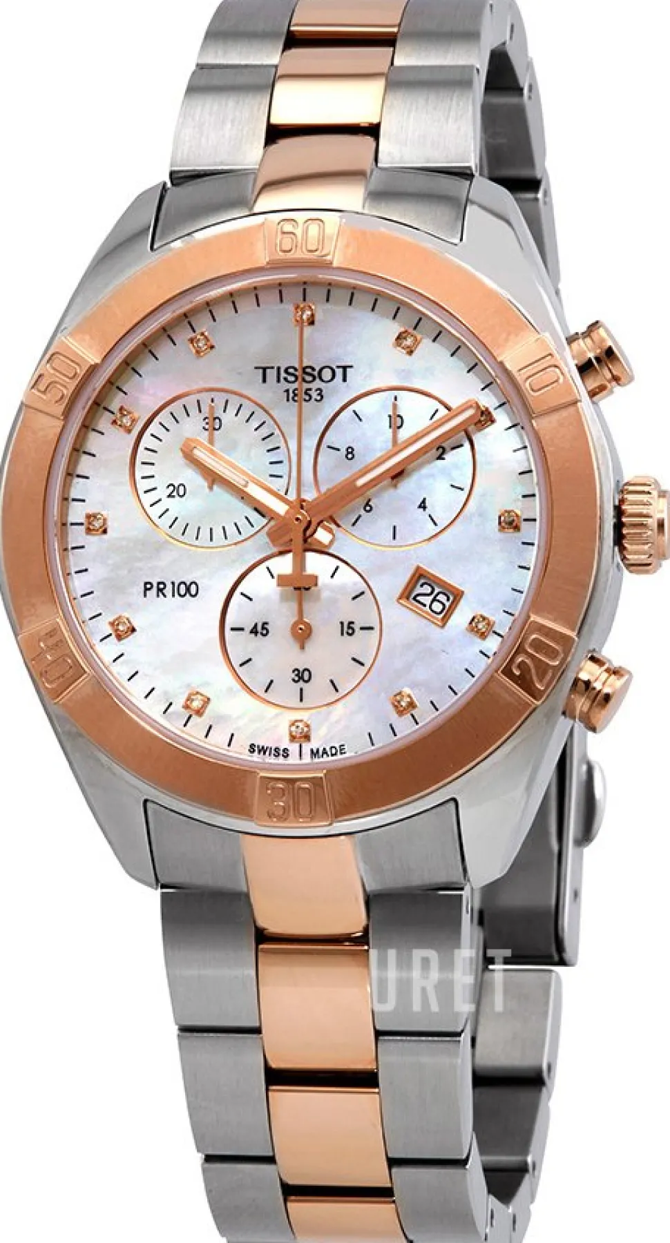 Pr 100 Vit/Roséguldstonat stål Ø38 mm