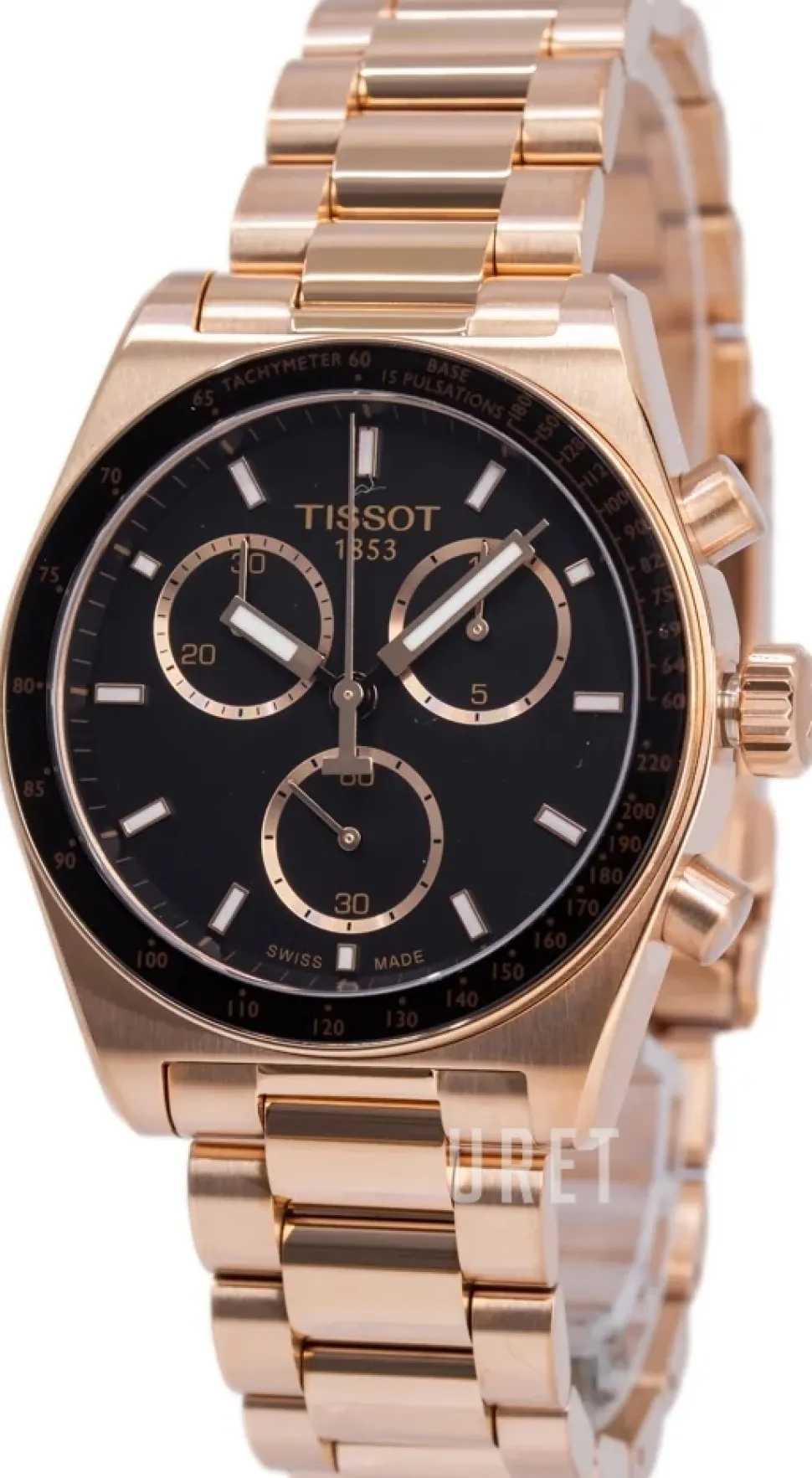 PR516 Svart/Roséguldstonat stål Ø40 mm