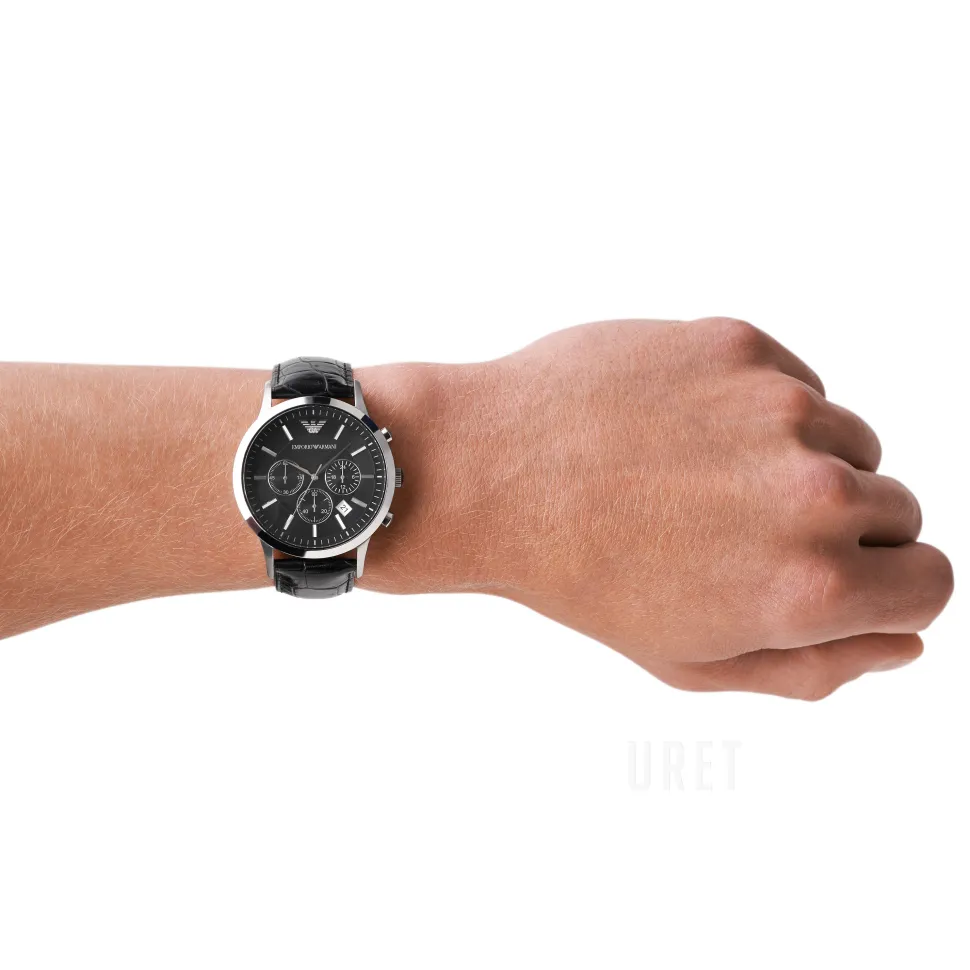 Renato Svart/Läder Ø43 mm