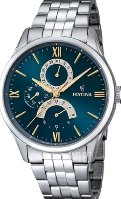 Retro Blå/Stål Ø43 mm