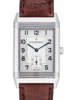 Reverso Classique Grande Taille Silverfärgad/Läder 42x26 mm