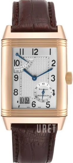 Reverso Complictaion Grande Date Silverfärgad/Läder 46x29 mm