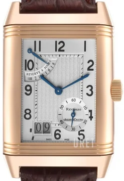 Reverso Complictaion Grande Date Silverfärgad/Läder 46x29 mm