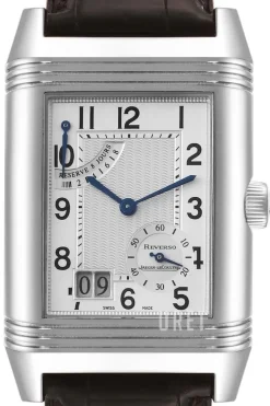 Reverso Grande Silverfärgad/Läder 46x29 mm