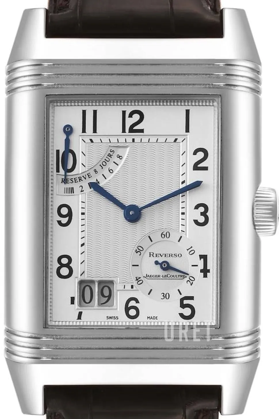 Reverso Grande Silverfärgad/Läder 46x29 mm