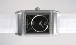 Reverso Joaillerie Duetto Classique Silverfärgad/Läder 38.7x23 mm