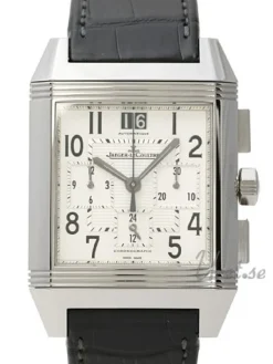Reverso Squadra Chronograph GMT Silverfärgad/Läder 41x35 mm