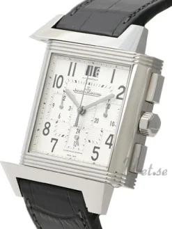 Reverso Squadra Chronograph GMT Silverfärgad/Läder 41x35 mm