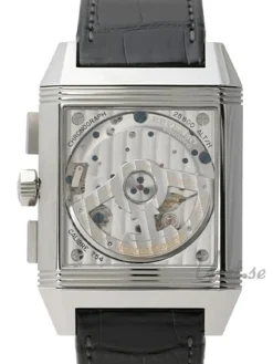 Reverso Squadra Chronograph GMT Silverfärgad/Läder 41x35 mm