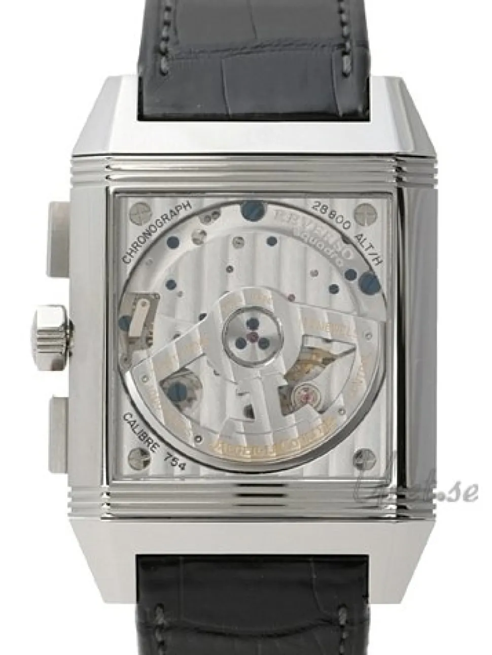 Reverso Squadra Chronograph GMT Silverfärgad/Läder 41x35 mm