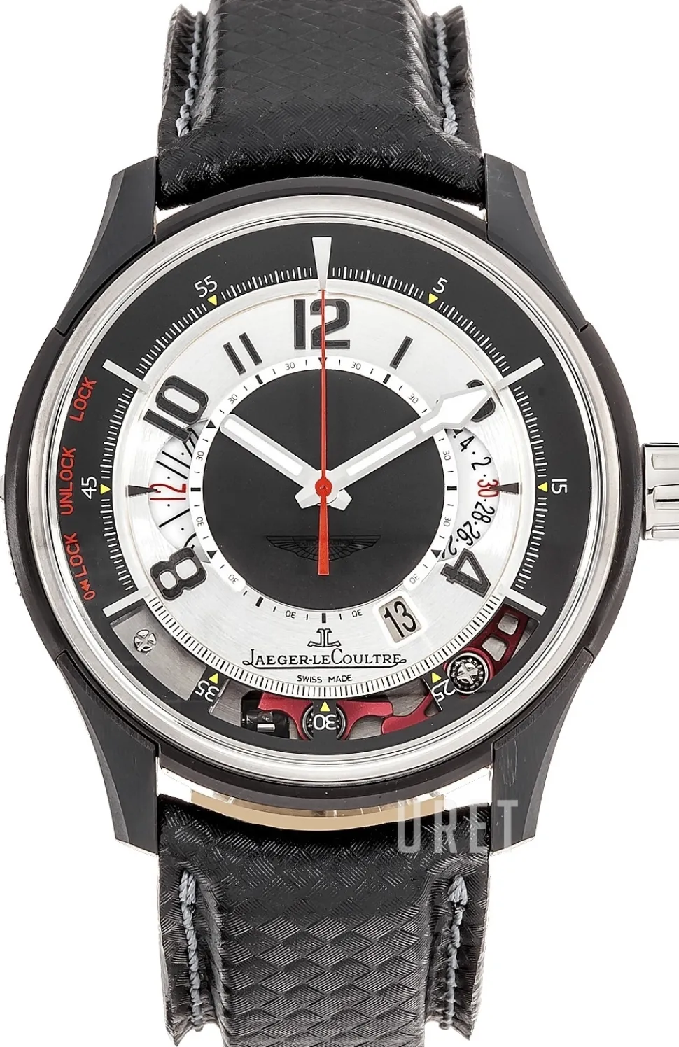 Reverso Squadra Silverfärgad/Läder 40x31 mm