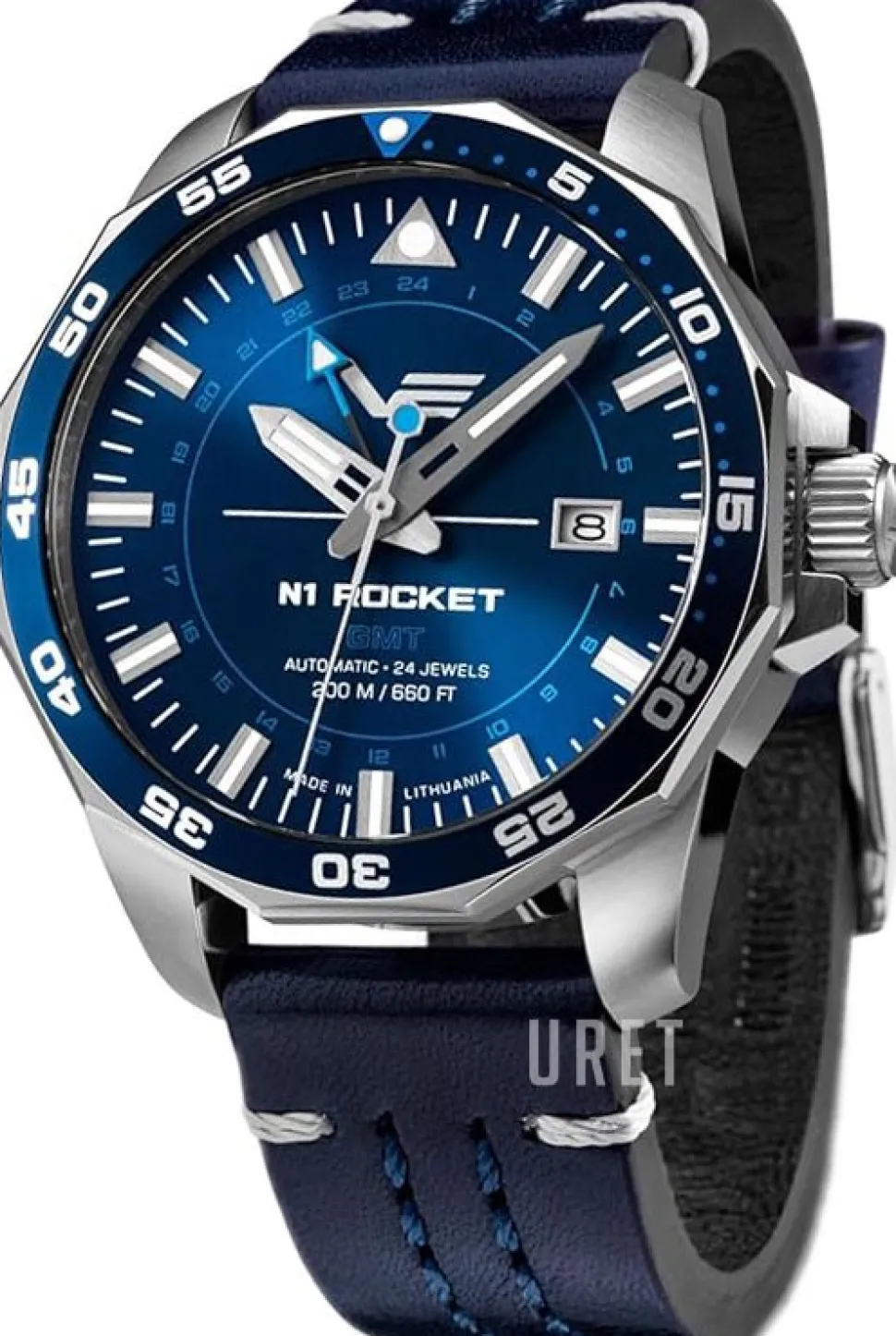 Rocket N-1 Blå/Läder Ø46 mm