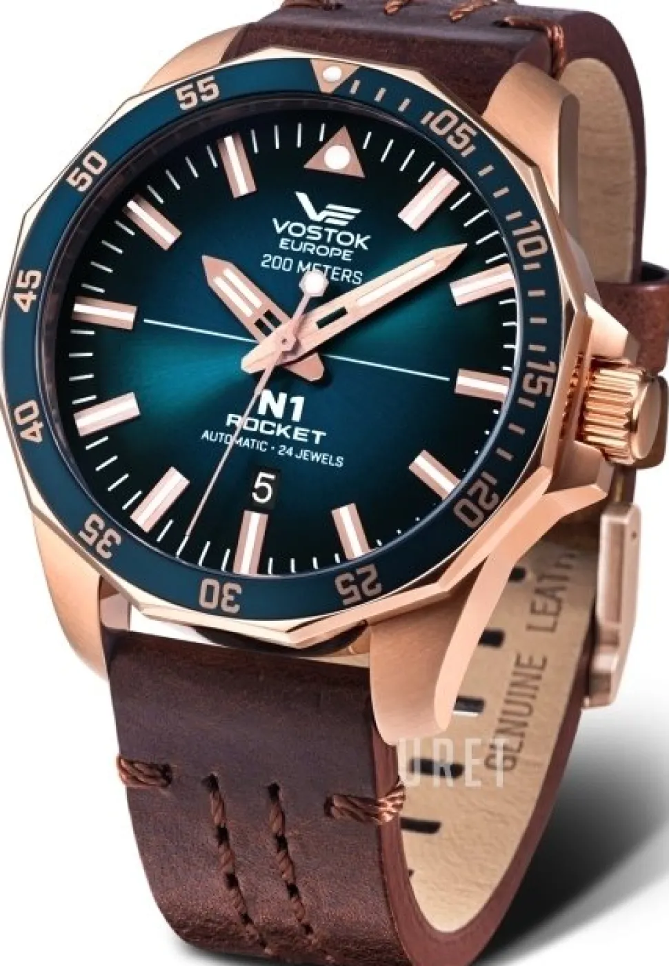 Rocket N-1 Blå/Läder Ø46 mm