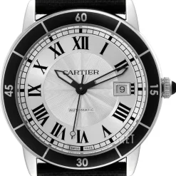 Ronde Silverfärgad/Läder Ø42 mm