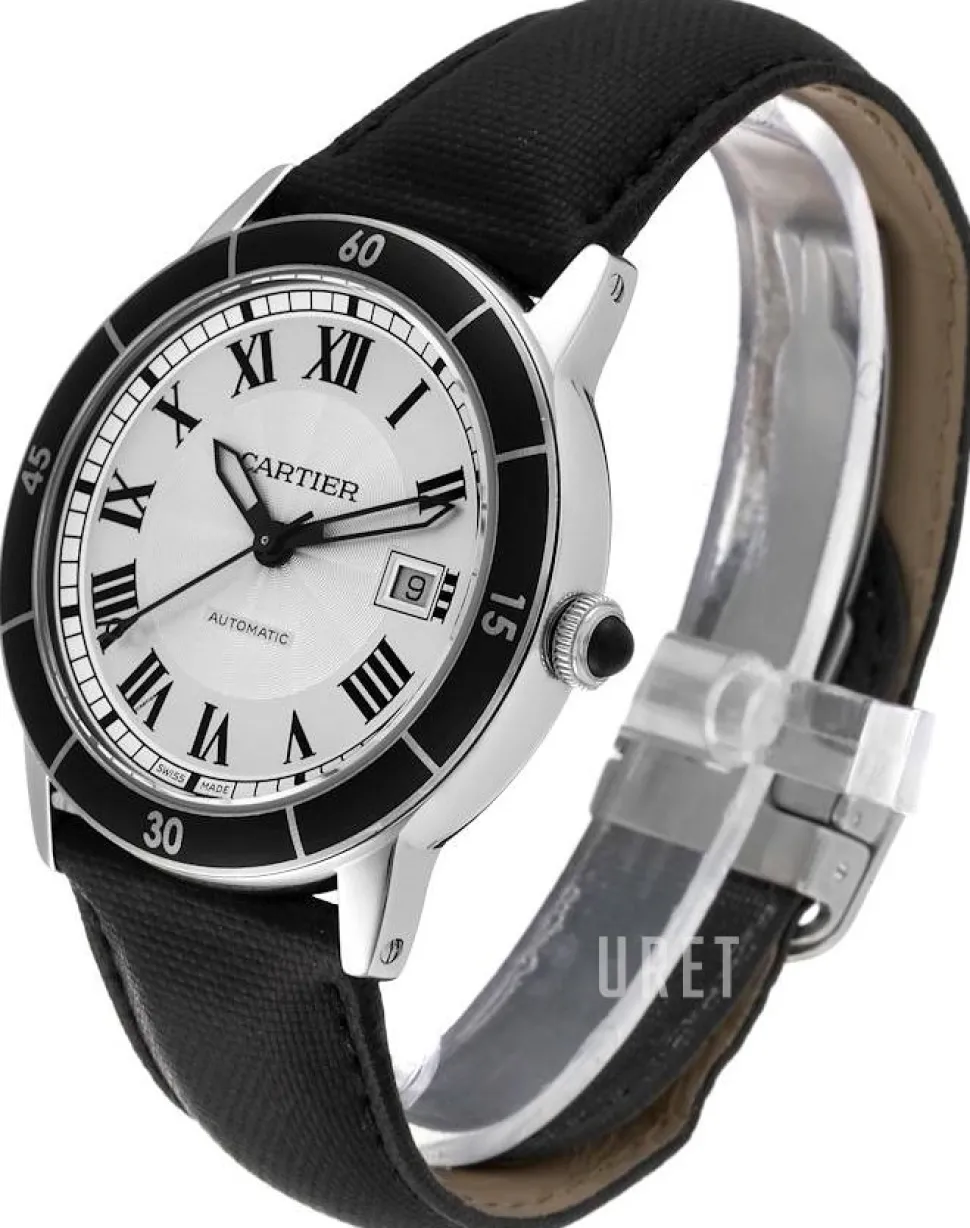 Ronde Silverfärgad/Läder Ø42 mm