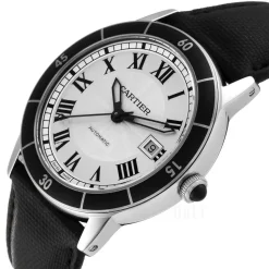 Ronde Silverfärgad/Läder Ø42 mm