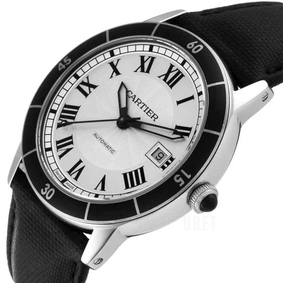 Ronde Silverfärgad/Läder Ø42 mm