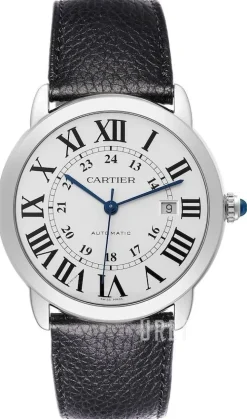 Ronde Silverfärgad/Läder Ø42 mm