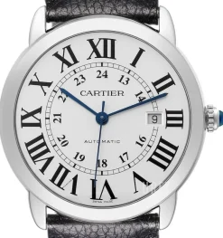 Ronde Silverfärgad/Läder Ø42 mm