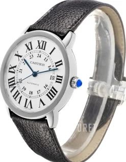 Ronde Silverfärgad/Läder Ø42 mm